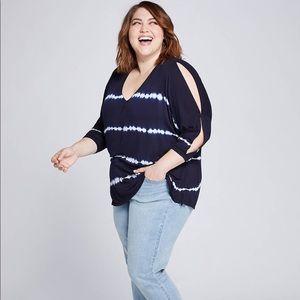 Tie dye Cold shoulder Top